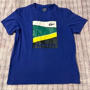 Lacoste Royal Blue Graphic Logo T-Shirt Size XL